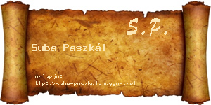 Suba Paszkál névjegykártya