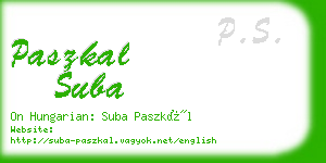 paszkal suba business card
